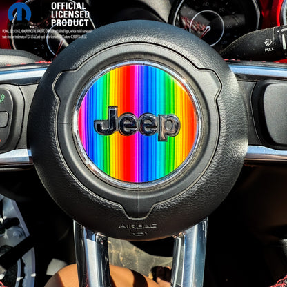 Jeep Wrangler JL Gladiator Steering Wheel Circle Rainbow Vinyl Decal Sticker