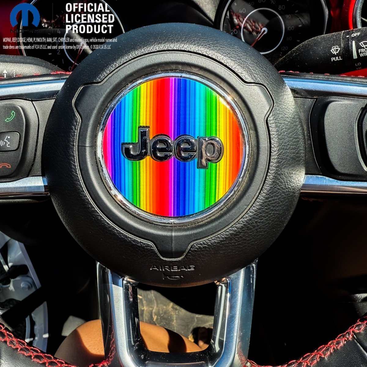 Jeep Wrangler JK Steering Wheel Circle Rainbow Vinyl Decal Sticker 2007-2017 - Tiny Wrapz