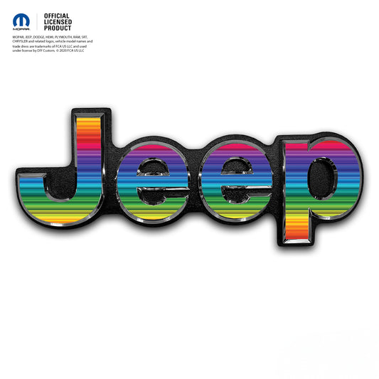 Jeep Emblem Overlay Decals - Rainbow