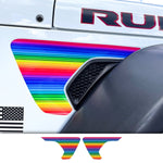 Jeep Fender Vent Decals Pair "Rainbow" Fits 2018-2026 Wrangler JL & Gladiator - Tiny Wrapz