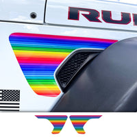 Jeep Fender Vent Decals Pair "Rainbow" Fits 2018-2026 Wrangler JL & Gladiator - Tiny Wrapz