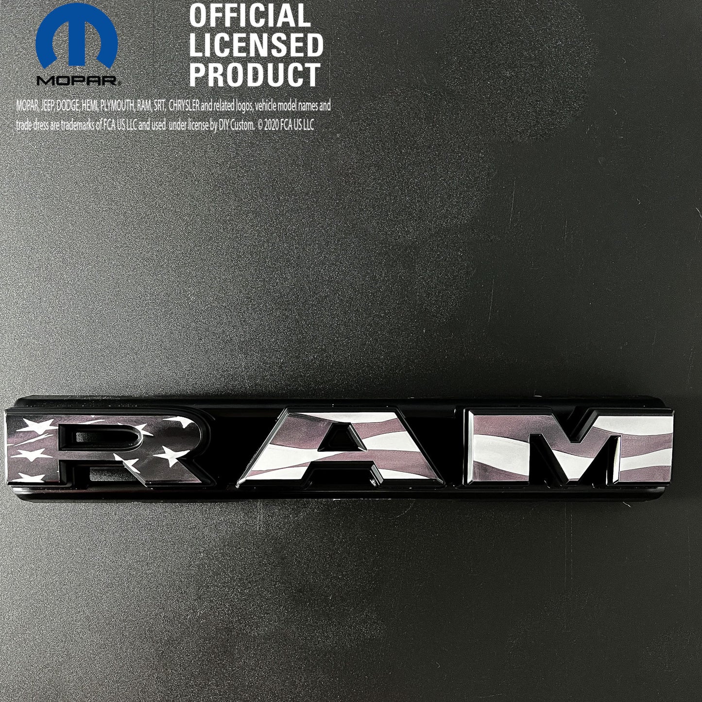 Ram Grill Letters GRAY SCALE AMERICAN FLAG