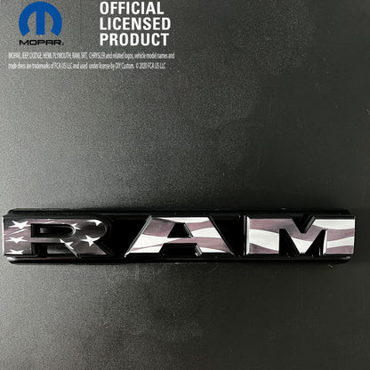 Ram Grill Letters GRAY SCALE AMERICAN FLAG