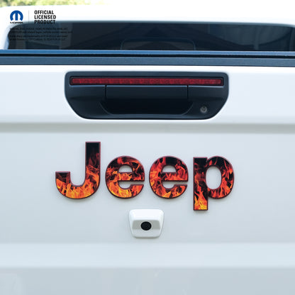 Jeep Emblem Overlay Decals - Real Flames