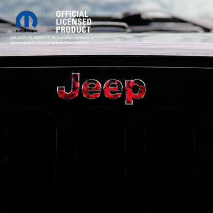 Jeep Emblem Overlay Decals - Red Flames