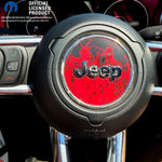 Jeep Wrangler JK Steering Wheel Circle Red Flames Vinyl Decal Sticker 2007-2017 - Tiny Wrapz