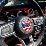 Jeep Wrangler JK Steering Wheel Circle Waving American Flag Vinyl Decal Sticker 2007-2017 - Tiny Wrapz