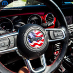 Jeep Wrangler JK Steering Wheel Circle Waving American Flag Vinyl Decal Sticker 2007-2017 - Tiny Wrapz