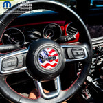 Jeep Wrangler JK Steering Wheel Circle Waving American Flag Vinyl Decal Sticker 2007-2017 - Tiny Wrapz