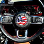 Jeep Wrangler JK Steering Wheel Circle Waving American Flag Vinyl Decal Sticker 2007-2017 - Tiny Wrapz
