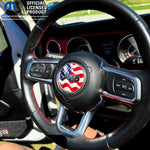 Jeep Wrangler JK Steering Wheel Circle Waving American Flag Vinyl Decal Sticker 2007-2017 - Tiny Wrapz