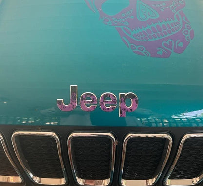 Jeep Emblem Overlay Decals - Purple Flames