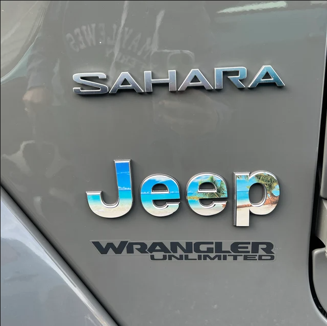 Jeep Emblem Overlay Decals - The Beach