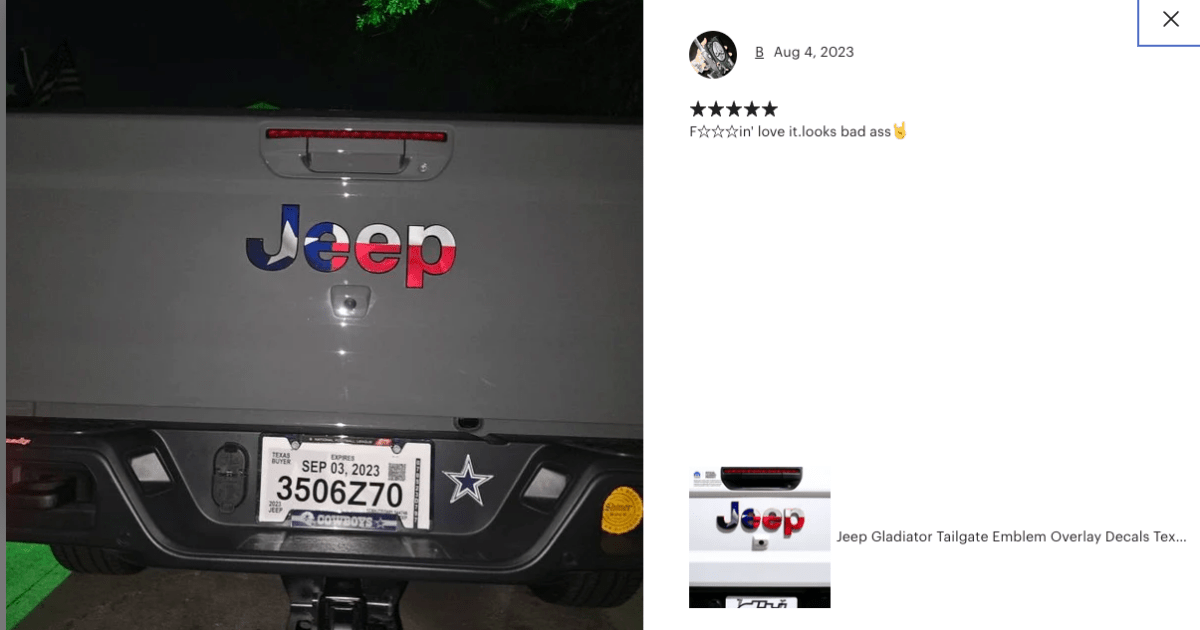 Jeep Emblem Overlay Decals - Texas Flag - Tiny Wrapz