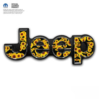 Jeep Emblem Overlay Decals - Sunflowers on Black - Tiny Wrapz