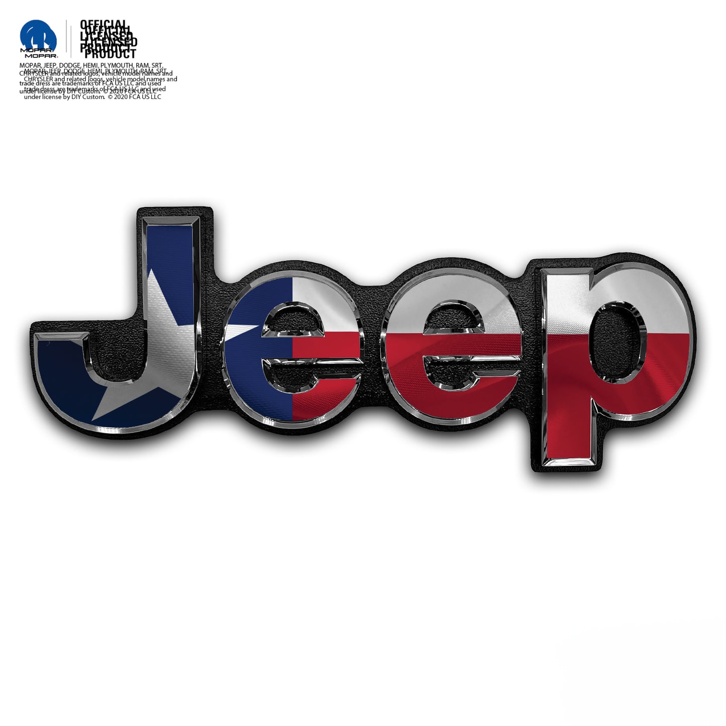 Jeep Emblem Overlay Decals - Texas Flag