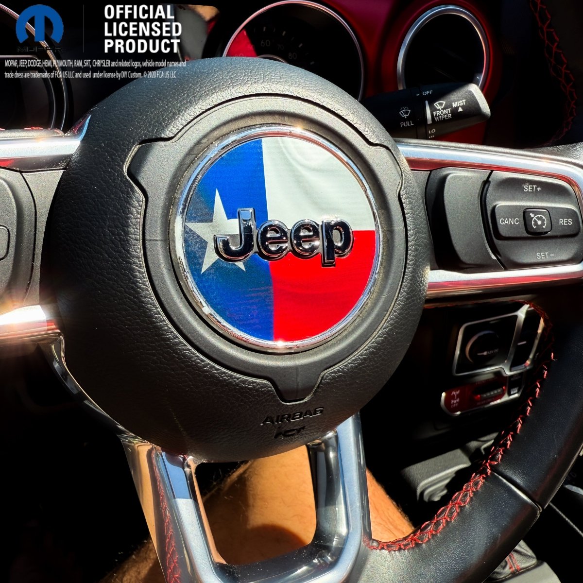 Jeep Wrangler JK Steering Wheel Circle Texas Flag Vinyl Decal Sticker 2007-2017 - Tiny Wrapz