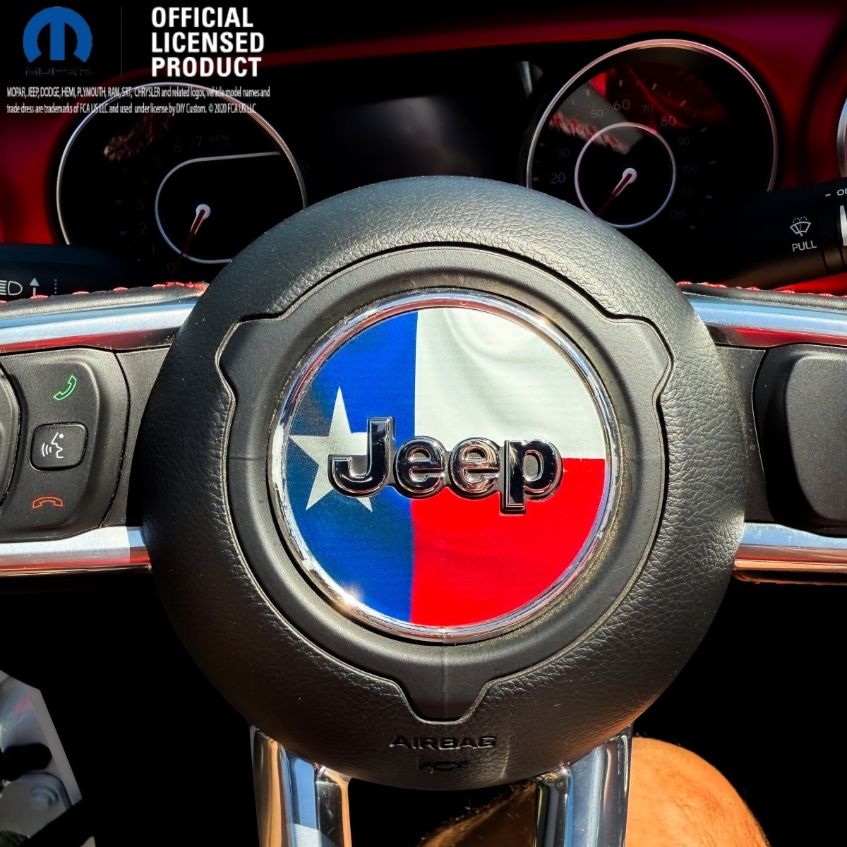 Jeep Wrangler JK Steering Wheel Circle Texas Flag Vinyl Decal Sticker 2007-2017 - Tiny Wrapz