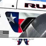 Jeep Fender Vent Decals Pair "Texas Flag" Fits 2018-2026 Wrangler JL & Gladiator - Tiny Wrapz