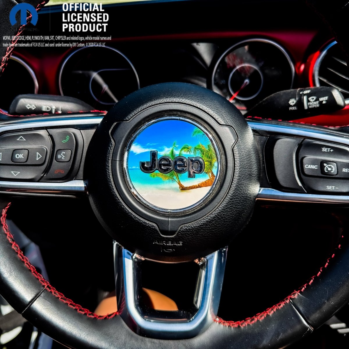 Jeep Wrangler JK Steering Wheel Circle The Beach Vinyl Decal Sticker 2007-2017 - Tiny Wrapz