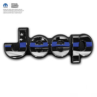 Jeep Emblem Overlay Decals - Thin Blue Line American Flag - Tiny Wrapz