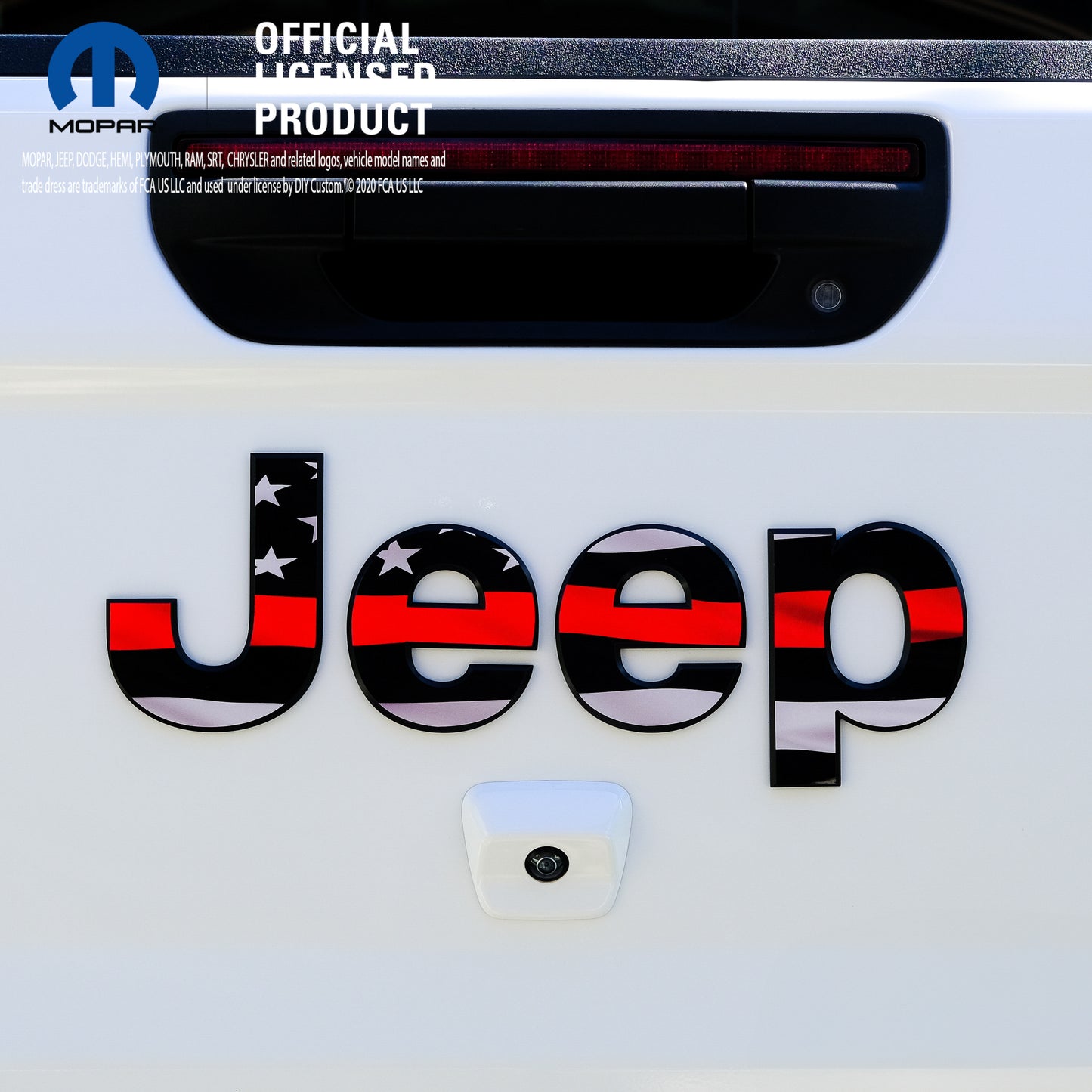 Jeep Emblem Overlay Decals - Thin Red Line American Flag