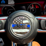 Jeep Wrangler JK Steering Wheel Circle Thin Blue Line American Flag Vinyl Decal Sticker 2007-2017 - Tiny Wrapz