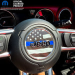 Jeep Wrangler JK Steering Wheel Circle Thin Blue Line American Flag Vinyl Decal Sticker 2007-2017 - Tiny Wrapz