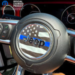 Jeep Wrangler JK Steering Wheel Circle Thin Blue Line American Flag Vinyl Decal Sticker 2007-2017 - Tiny Wrapz