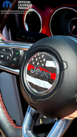 Jeep Wrangler JK Steering Wheel Circle Thin Red Line American Flag Vinyl Decal Sticker 2007-2017 - Tiny Wrapz