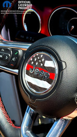 Jeep Wrangler JK Steering Wheel Circle Thin Red Line American Flag Vinyl Decal Sticker 2007-2017 - Tiny Wrapz