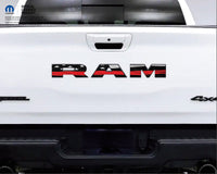 2500 3500 RAM Tailgate Letters Overlay Decals Thin Red Line American Flag Fits 2019-2026 Trucks - Tiny Wrapz