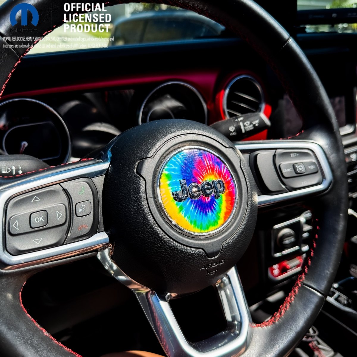 Jeep Wrangler JK Steering Wheel Circle Tie Dye Vinyl Decal Sticker 2007-2017 - Tiny Wrapz