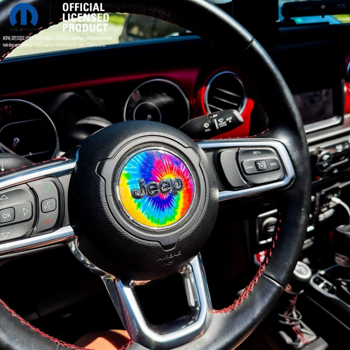 Jeep Wrangler JK Steering Wheel Circle Tie Dye Vinyl Decal Sticker 2007-2017 - Tiny Wrapz