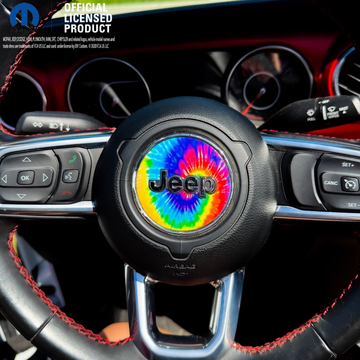 Jeep Wrangler JK Steering Wheel Circle Tie Dye Vinyl Decal Sticker 2007-2017 - Tiny Wrapz