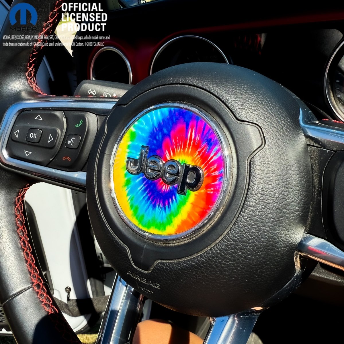 Jeep Wrangler JK Steering Wheel Circle Tie Dye Vinyl Decal Sticker 2007-2017 - Tiny Wrapz