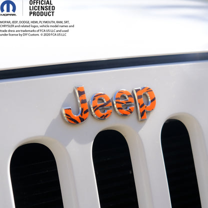 Jeep Emblem Overlay Decals - Tiger Print