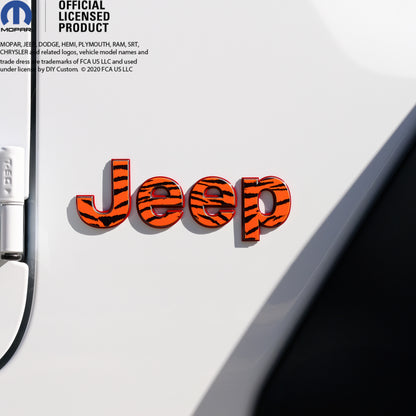 Jeep Emblem Overlay Decals - Tiger Print