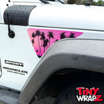 Jeep Fender Vent Vinyl Decals Pair "Pink Sunset" Fits 2007-2017 Wrangler JK