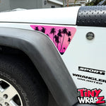 Jeep Fender Vent Vinyl Decals Pair "Pink Sunset" Fits 2007-2017 Wrangler JK