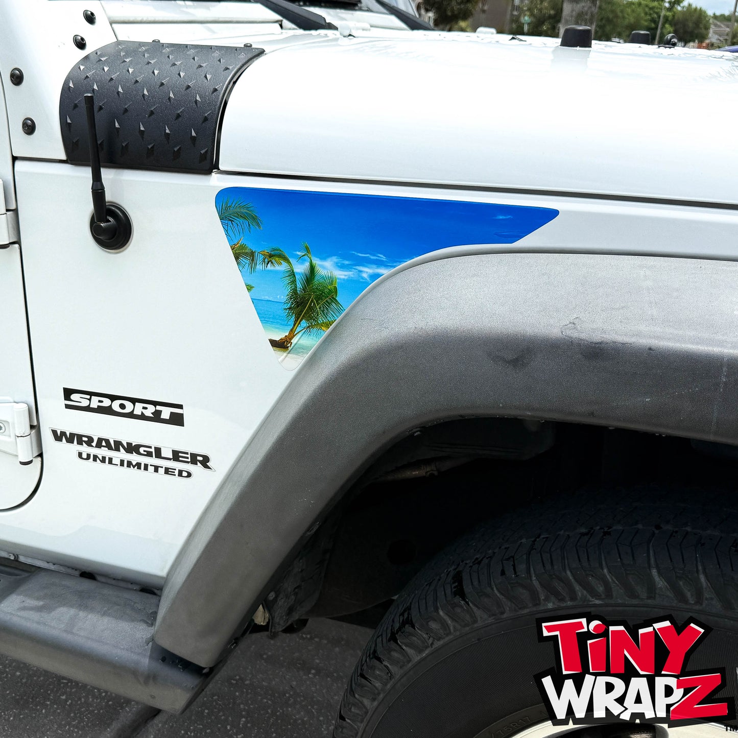Jeep Fender Vent Decals Pair "The Beach" Fits 2007-2017 Wrangler JK