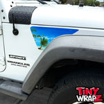 Jeep Fender Vent Decals Pair "The Beach" Fits 2007-2017 Wrangler JK