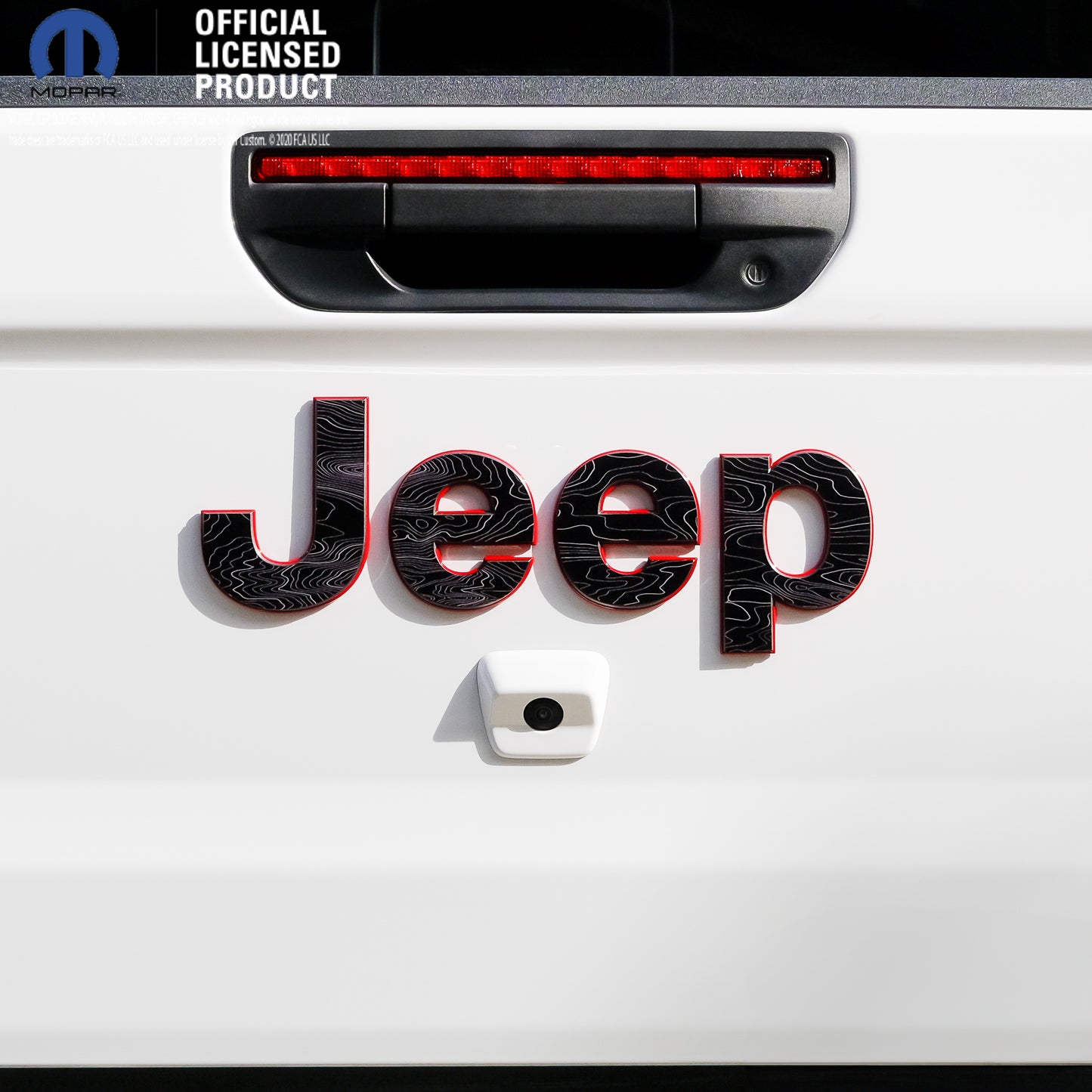 Jeep Emblem Overlay Decals -Topographic Black with Gray