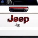 Jeep Emblem Overlay Decals -Topographic Black with Orange - Tiny Wrapz