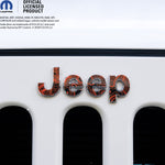 Jeep Emblem Overlay Decals -Topographic Black with Orange - Tiny Wrapz