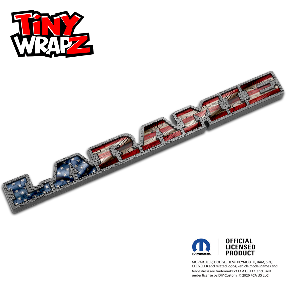 RAM LARAMIE Emblem Overlay Decals Topographic American Flag Fits 2019-2026
