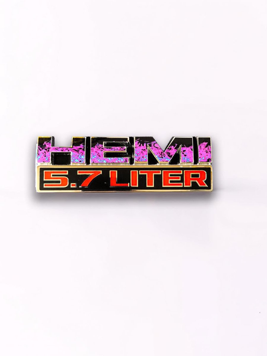 RAM 1500 HEMI Fender Emblem Overlay Decals (Pair) PINK FIRE FLAMES Fits 2013-2024 - Tiny Wrapz