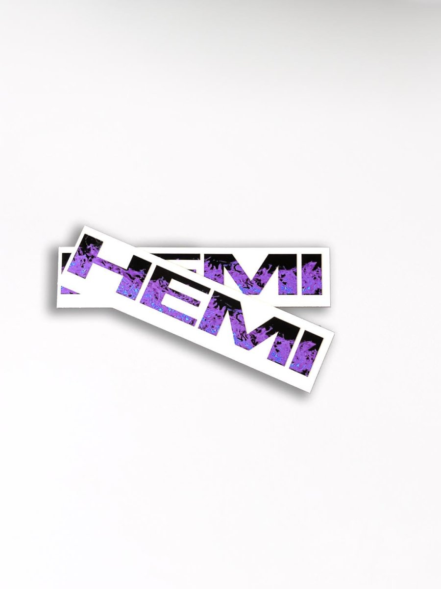 RAM 1500 HEMI Fender Emblem Overlay Decals (Pair) PURPLE FIRE FLAMES Fits 2013-2024 - Tiny Wrapz