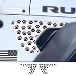 Jeep Fender Vent Decals Pair "Dog Paws" Fits 2018-2026 Wrangler JL & Gladiator - Tiny Wrapz