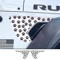 Jeep Fender Vent Decals Pair "Dog Paws" Fits 2018-2026 Wrangler JL & Gladiator - Tiny Wrapz